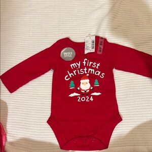 The Children's Place Red Holiday Bodysuit My First Christmas